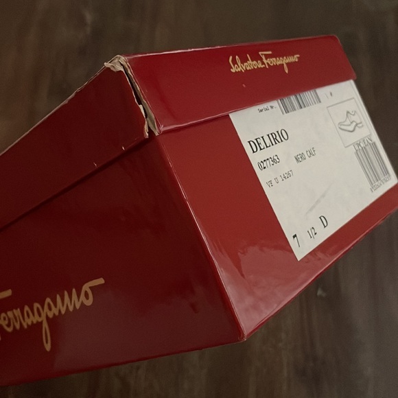 Salvatore Ferragamo Vintage Delirio Black Calf Leather Lace Up Dress Shoes 7 1/2 - Picture 16 of 16